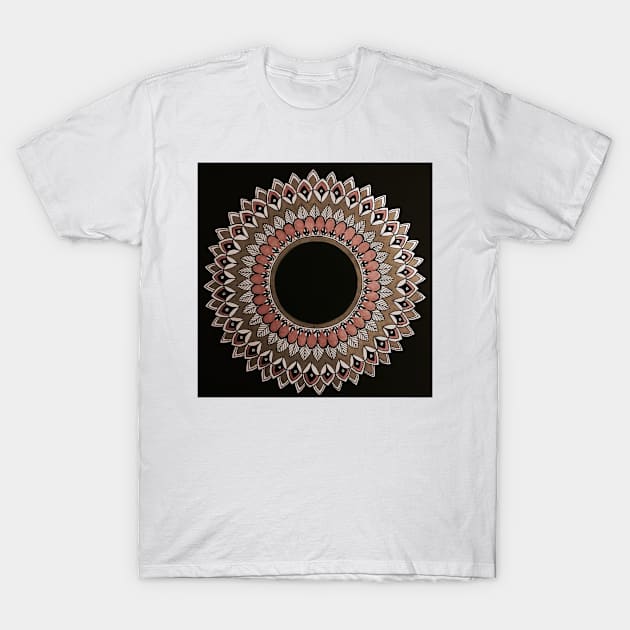 Pink and Gold Mandala T-Shirt by Meher-Shiblee